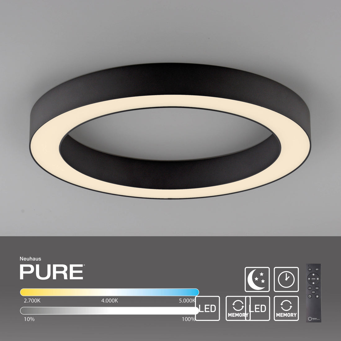 Plafonnier Pure Lines Round anthracite