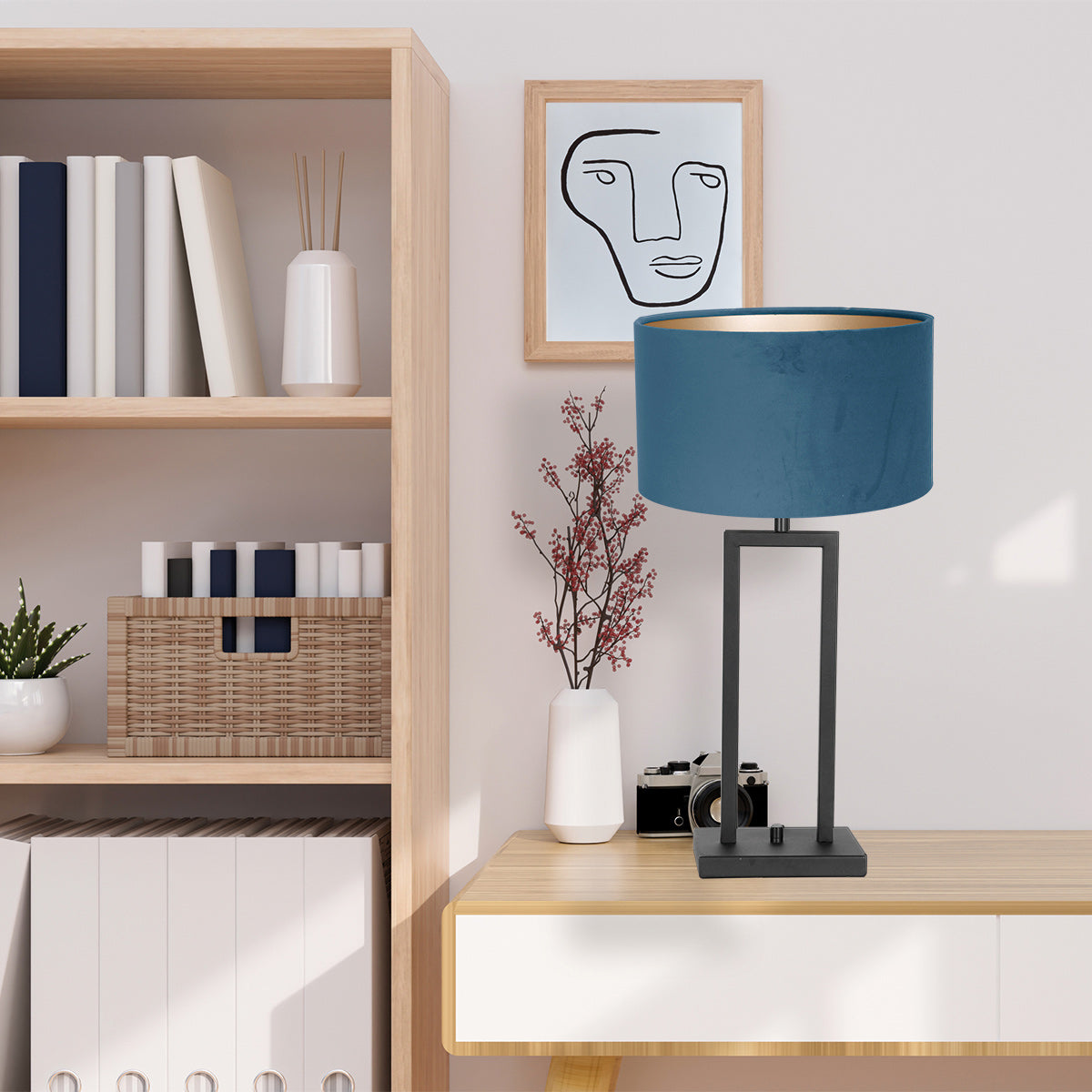 Stang 2996ZW black table lamp with rotary switch, without lampshade