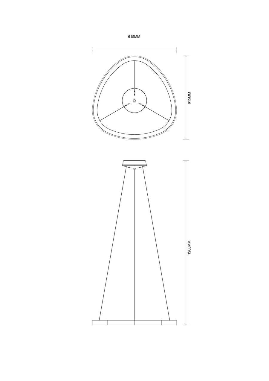 Suspension Liria dorée, L 61,5 cm