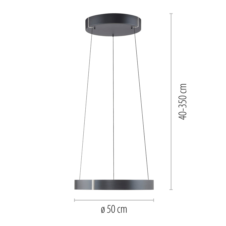 Suspension Pure E-Clipse grise, L 50 cm