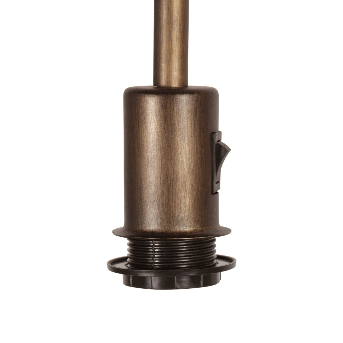 Détail de la douille et de l'interrupteur latéral sur la tige bronze.