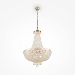 Gold-colored metal chandeliers