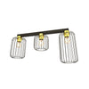 Barn 3-light ceiling light, black and gold
