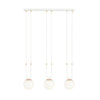 Glam 3-light pendant, white, opal glass