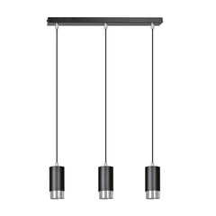 Fumiko 3-light black and chrome pendant light