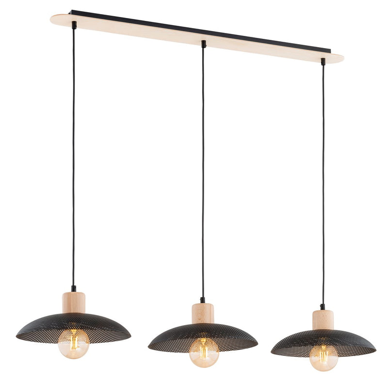 Kobe 3-light black pendant light