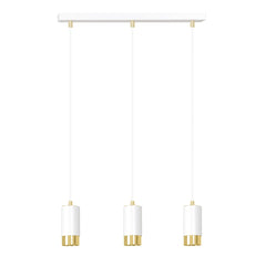 Fumiko 3-light pendant lamp, white and gold