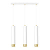 Kibo 3-light pendant lamp in white and gold