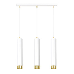 Kibo 3-light pendant lamp in white and gold