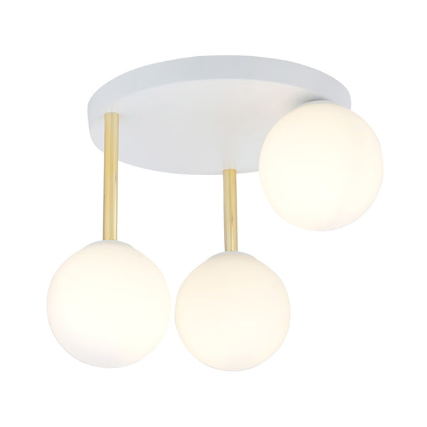 Dolce white ceiling light, opal glass