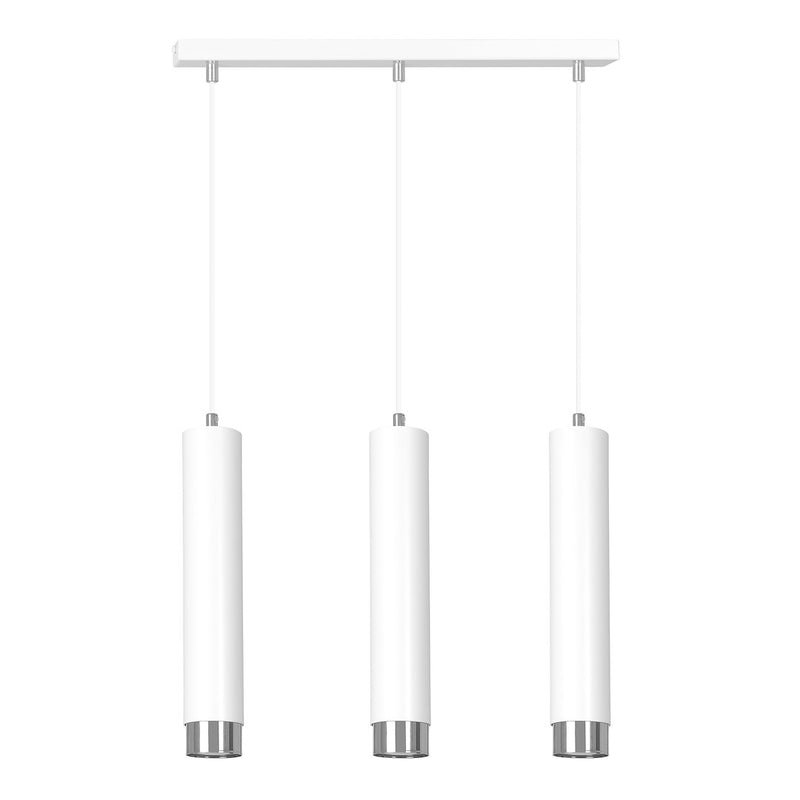 Kibo 3-light pendant lamp in white and chrome