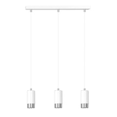 Fumiko 3-light white and chrome pendant light