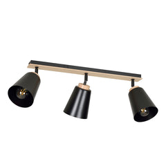 3-light black Atlas spotlight
