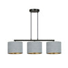Hilde 3-light black and grey pendant light