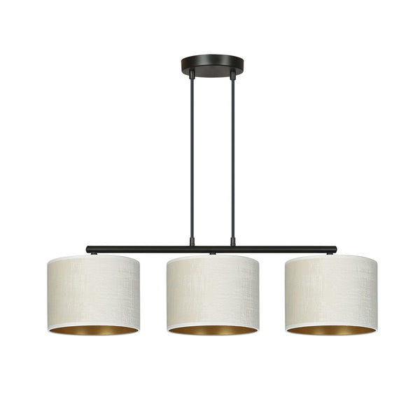 Hilde 3-light black and white pendant light