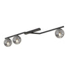 Naton 3-light ceiling light in black and graphite