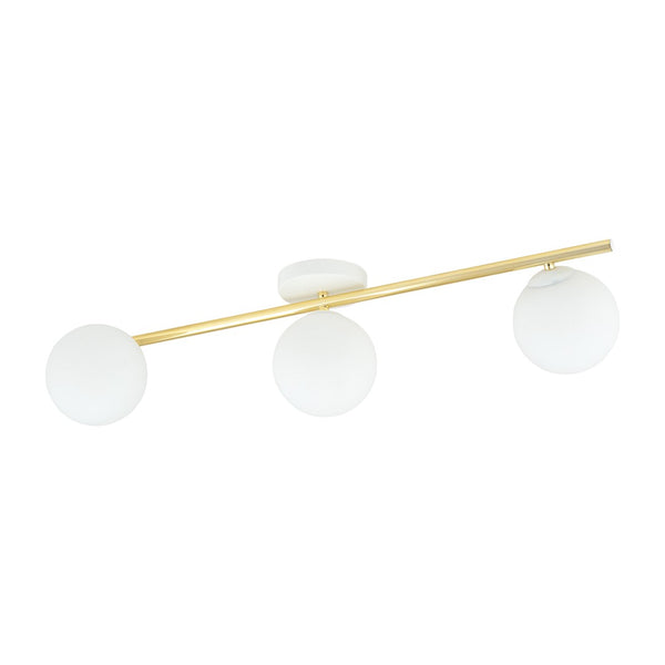 Splendi 3-light ceiling light, white, opal glass