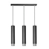 Kibo 3-light black and chrome pendant light