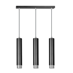 Kibo 3-light black and chrome pendant light