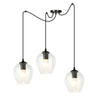 Level 3 pendant light, black, clear glass