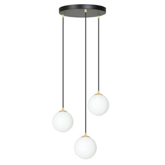 Royal 3-light black pendant light