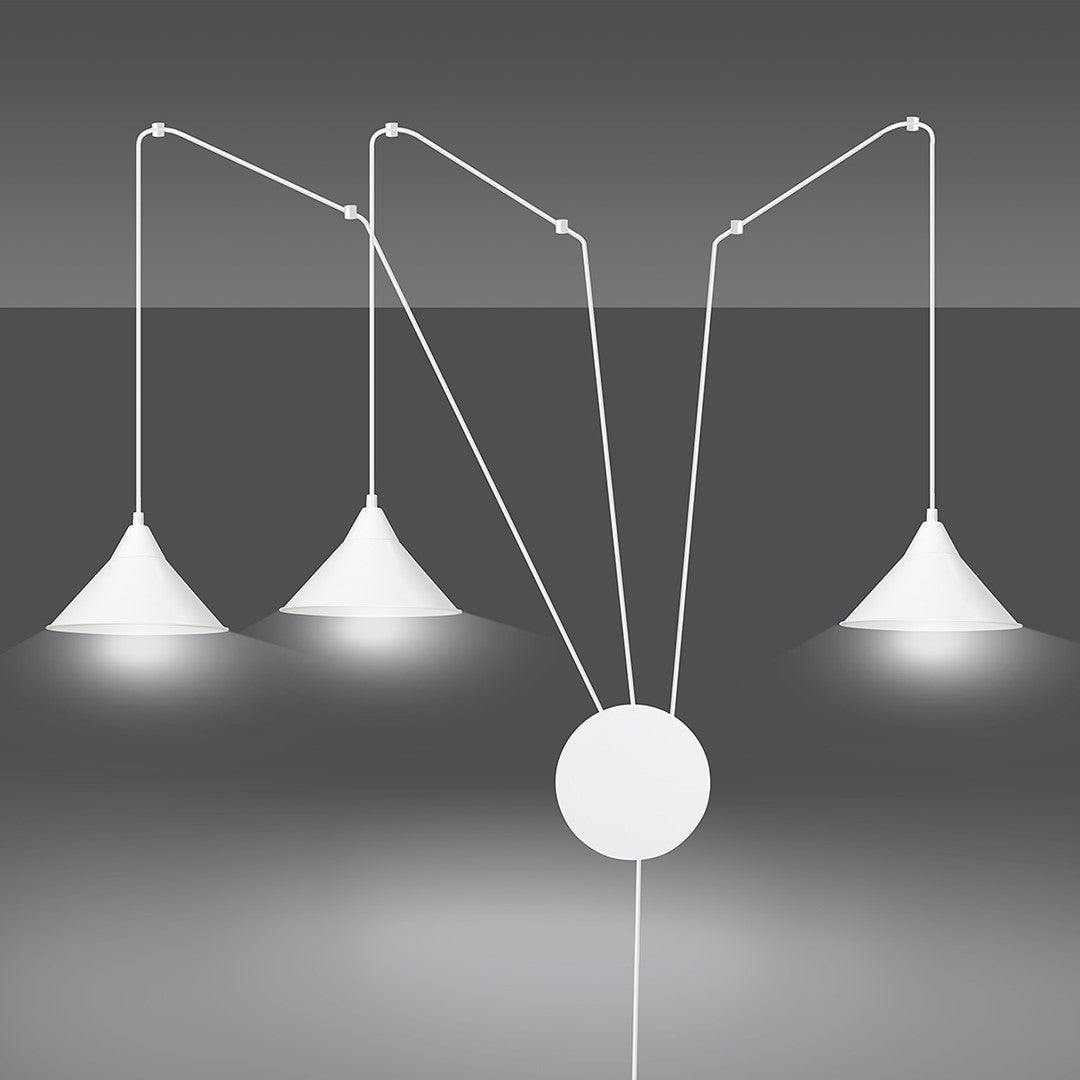 Abramo 3-light white pendant light