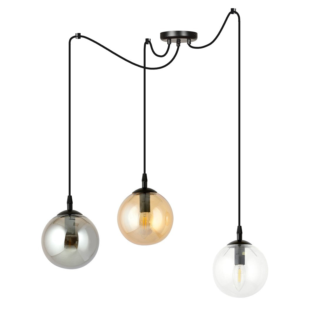 Gigi 3-light black pendant light