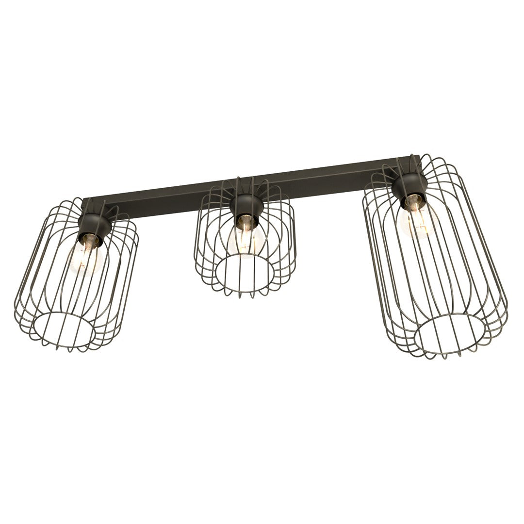 3-light Barn ceiling light black