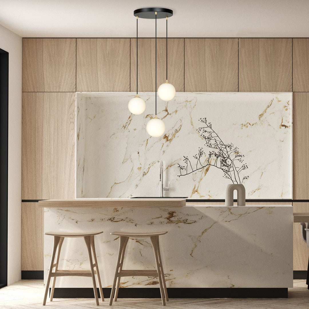 Royal 3-light black pendant light