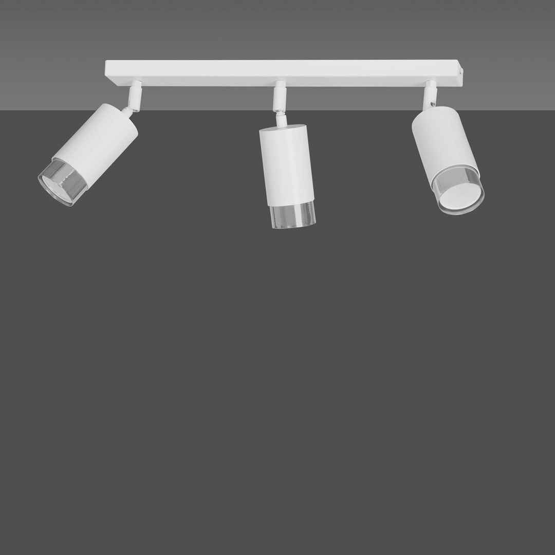 Hiro 3-light spotlight, white and chrome