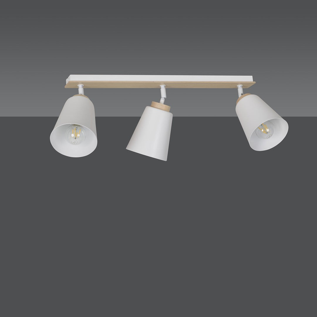 Atlas 3-light ceiling light white
