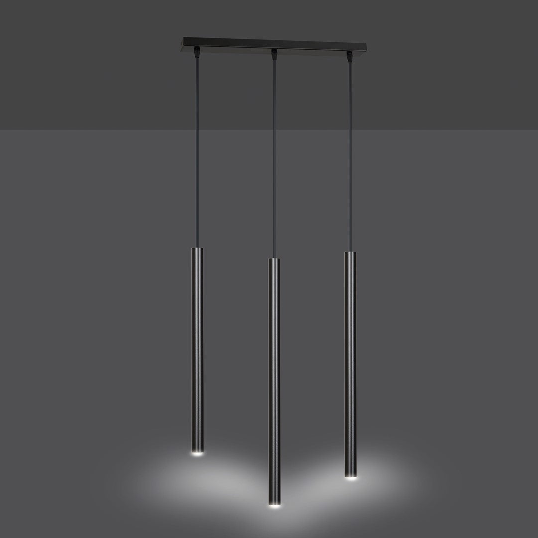 Selter 3-light black pendant light