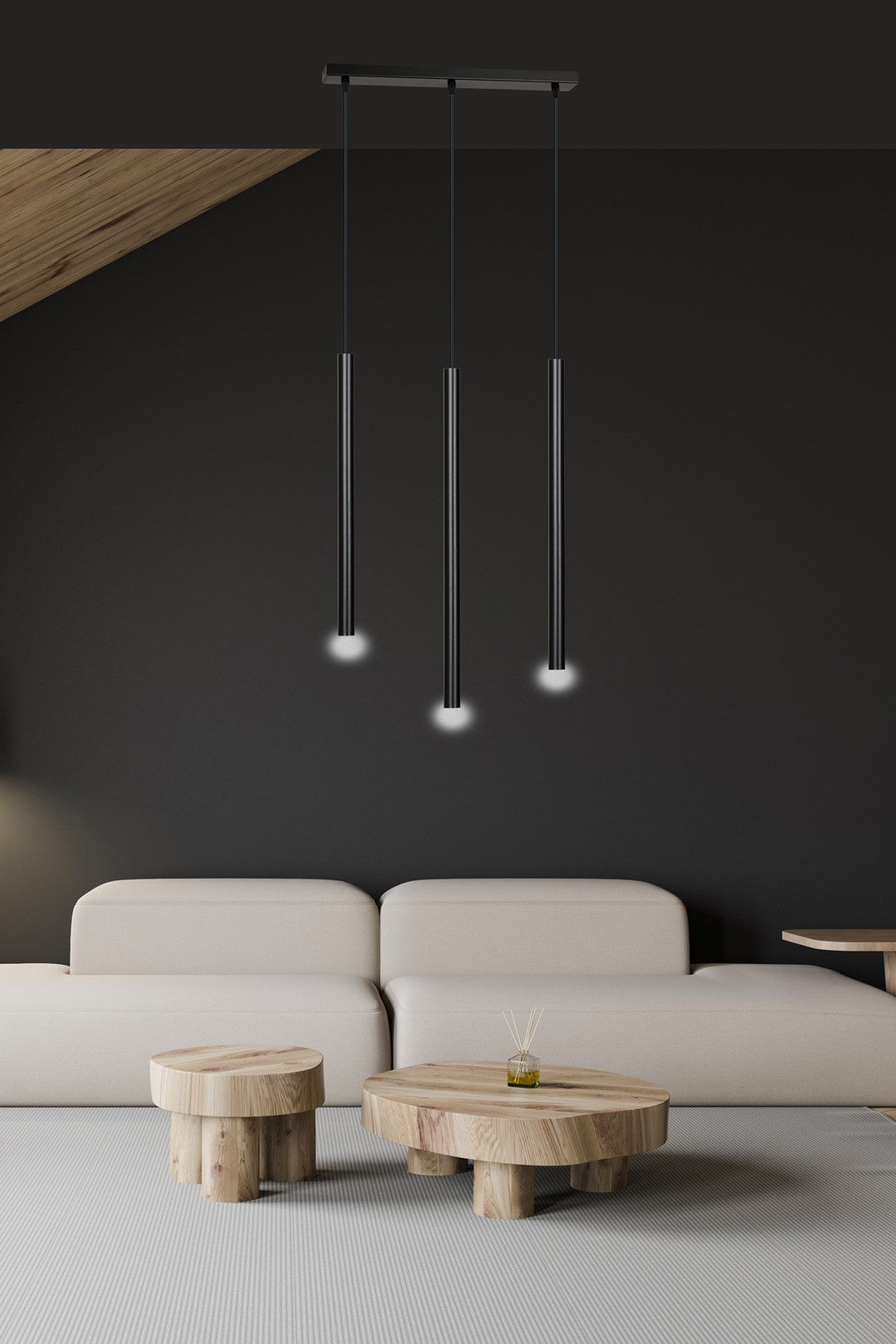 Selter 3-light black pendant light