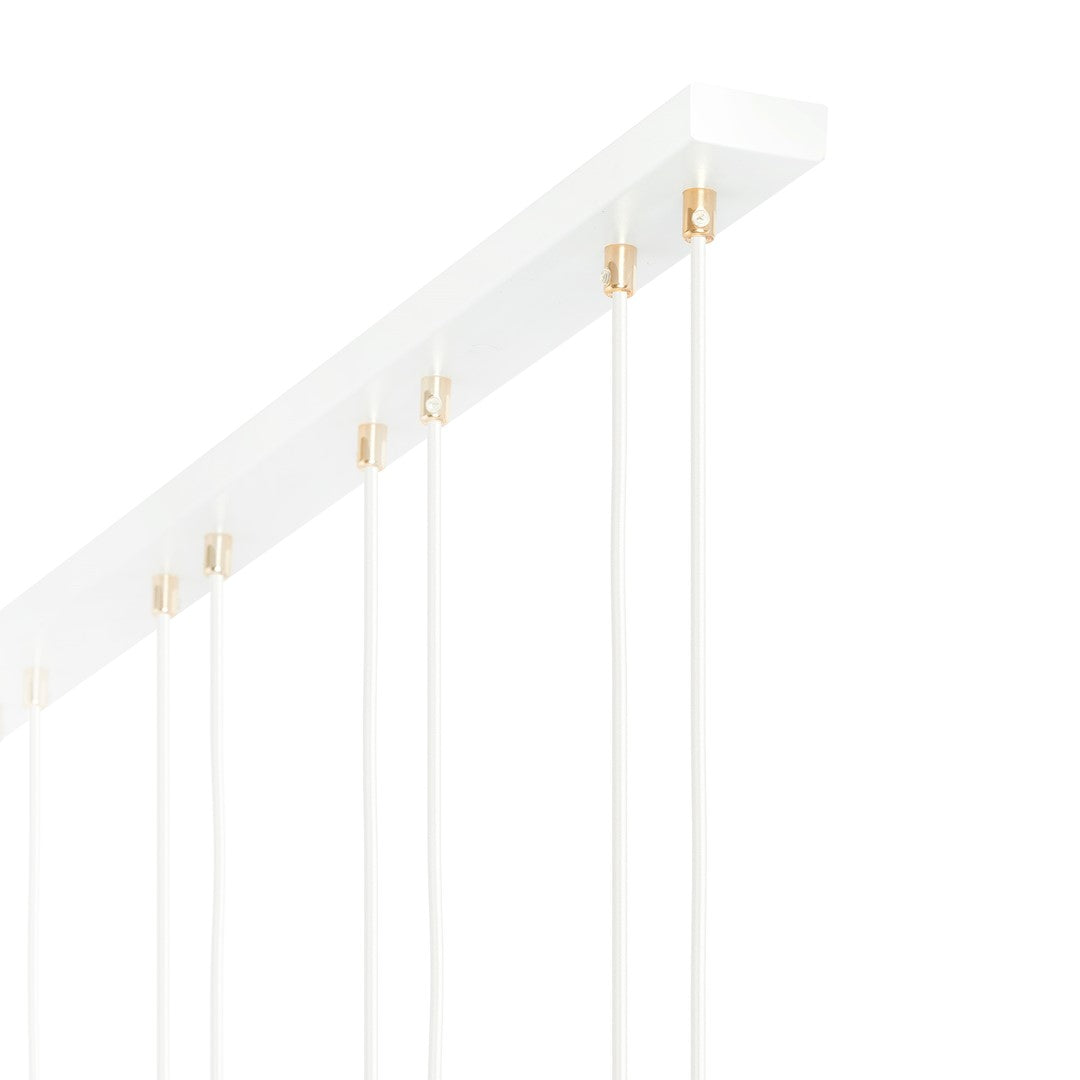 Glam 3-light pendant, white, amber glass