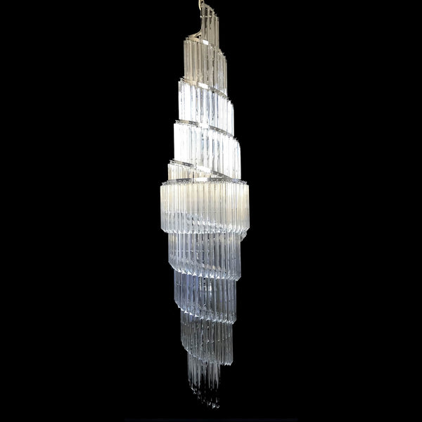 Spiral crystal pendant light