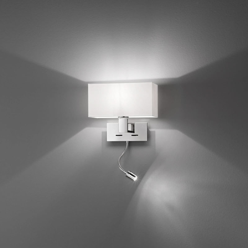 Applique murale DLS Harmony Flex en tissu, crème et chrome, hauteur 24 cm