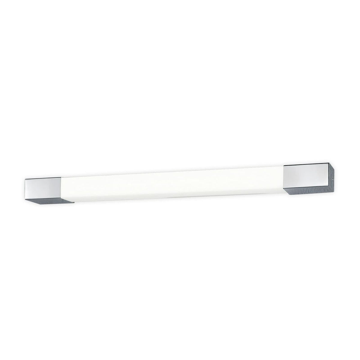 Applique murale LED DLS Supreme en acier, hauteur 4,2 cm, IP44, acier inoxydable poli, 3000 K, 14 W