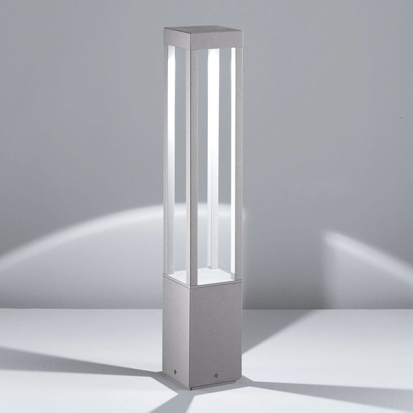 Borne lumineuse d'extérieur LED York en aluminium, gris, hauteur 65 cm, IP54