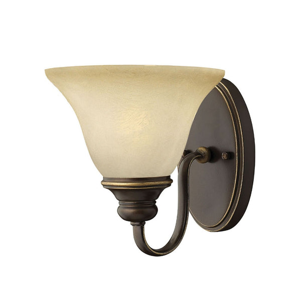 Applique murale Cello en verre, bronze et crème, hauteur 21,6 cm
