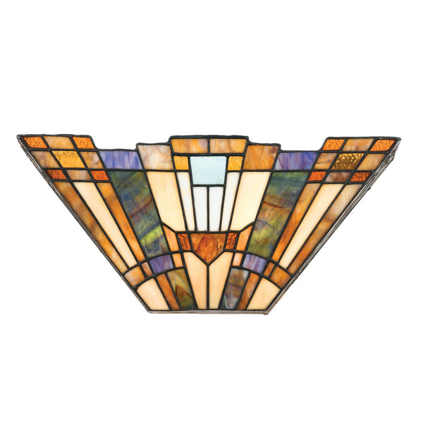 Applique murale Inglenook en verre, bronze, 2 lumières, hauteur 17,8 cm