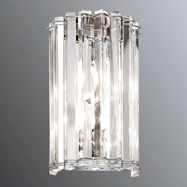 Applique murale Belle Crystal Skye en cristal, chrome et transparent, 2 lumières, hauteur 27,9 cm, IP44