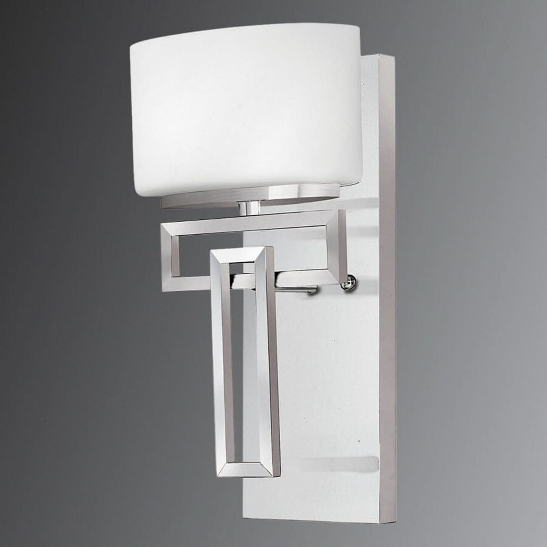 Applique murale Lanza en verre, chrome et blanc, hauteur 30,5 cm, IP44