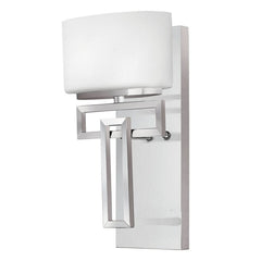 Applique murale Lanza en verre, chrome et blanc, hauteur 30,5 cm, IP44
