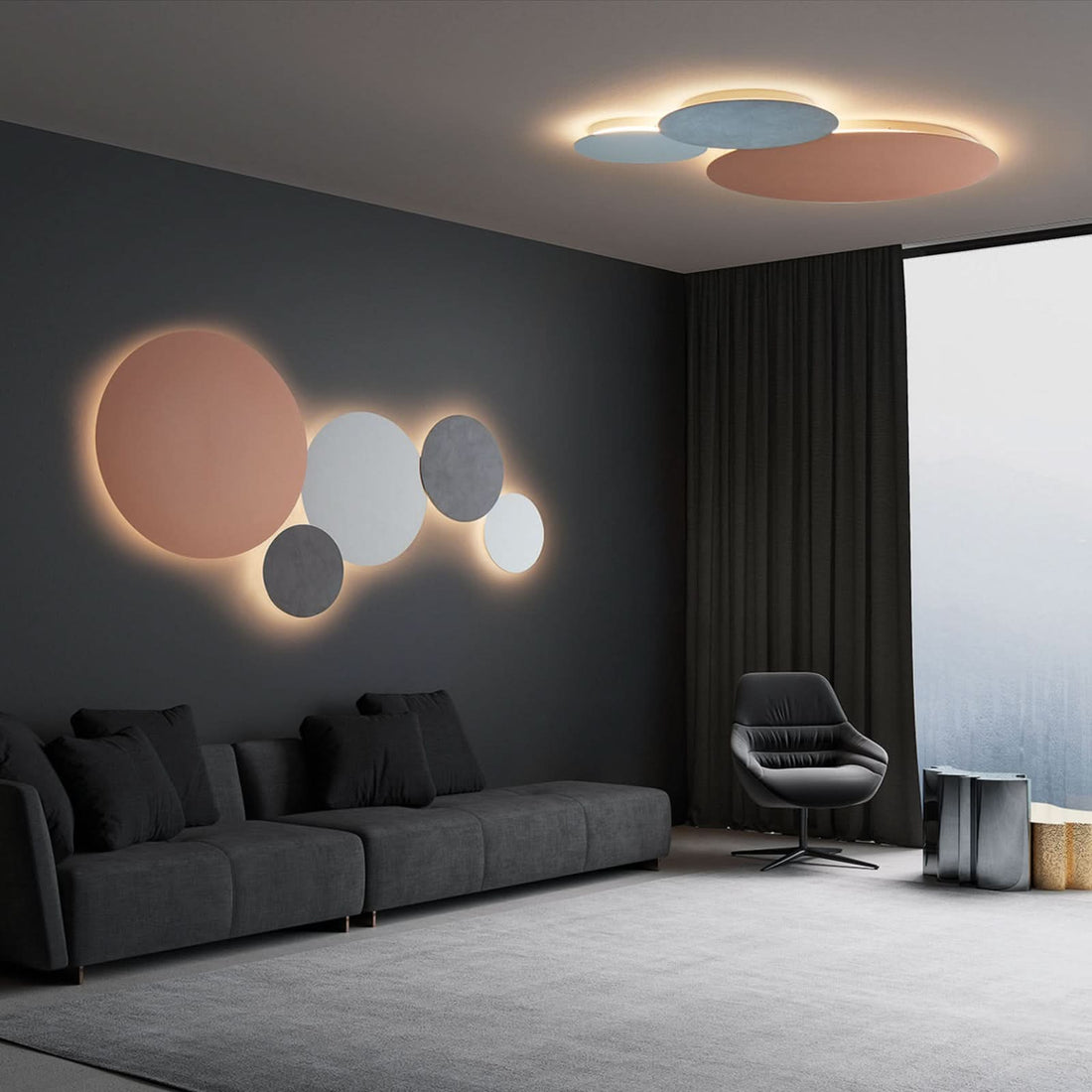 Applique murale LED Blade en aluminium, blanc mat, Ø 44 cm