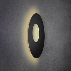 Applique murale LED Blade Open en aluminium, noir mat, Ø 59 cm