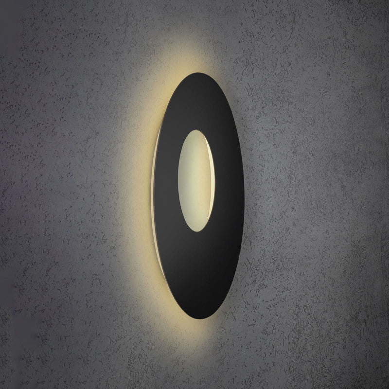 Applique murale LED Blade Open en aluminium, noir mat, Ø 59 cm