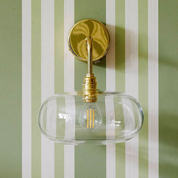 Applique murale Horizon en métal, doré et transparent, Ø 21 cm