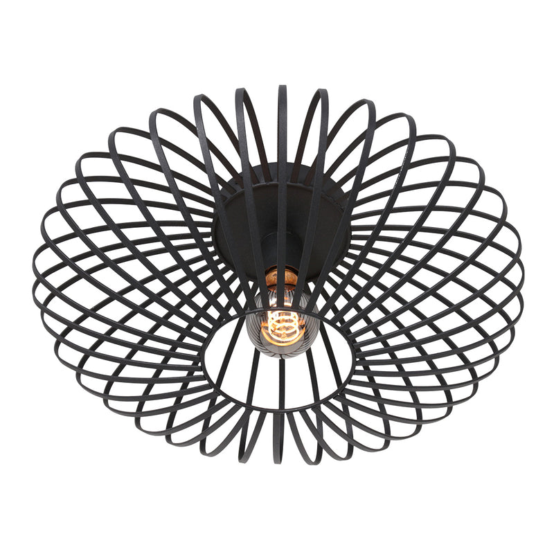 Dunbar black ceiling light 3097ZW Ø40 cm E27 socket