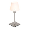 Ancilla 3100ST steel touch-controlled on/off table lamp with white opal glass