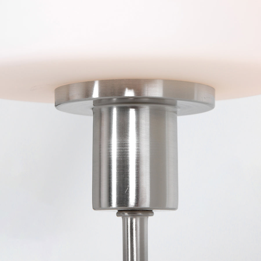 Ancilla 3100ST steel touch-controlled on/off table lamp with white opal glass